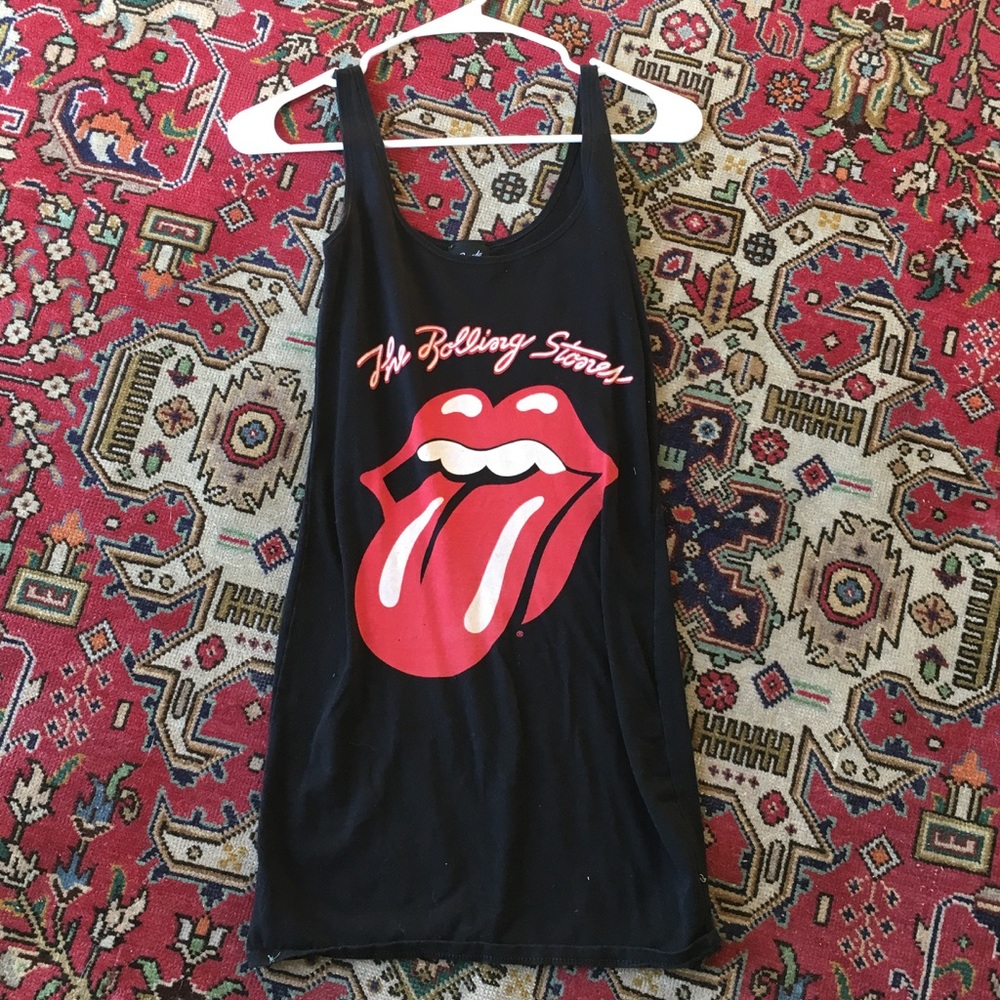 Rolling Stones Black Tank Mini Dress Sz XS